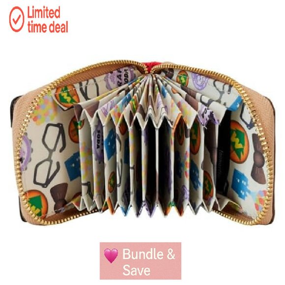 Vegan Leather Accordion Wallet with 12 Card Slots & Zipper Closure - Picture 5 of 5